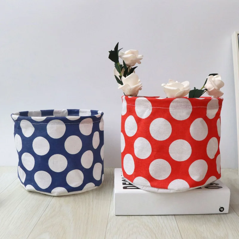 Маленькая коробка для хранения мелочей настольная корзина из хлопка и льна милые