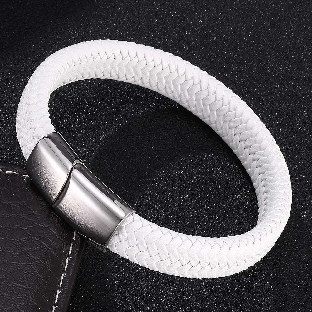 Браслет love из натуральной кожи с магнитной пряжкой нержавеющей стали для мужчин