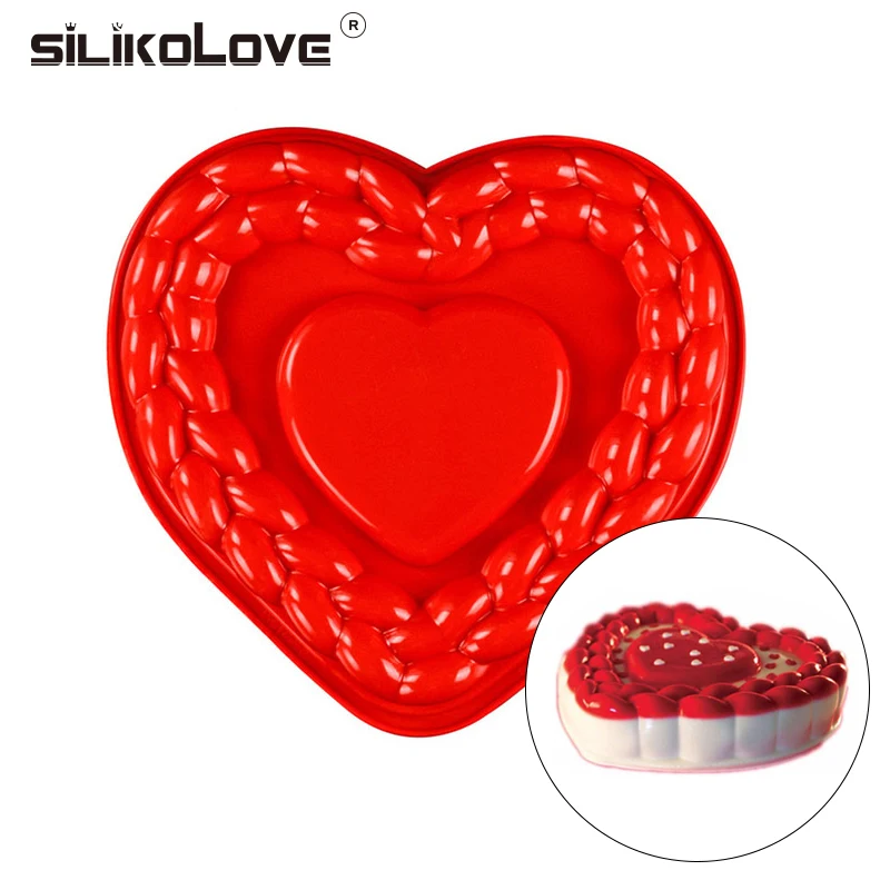 SILIKOLOVE большая форма сердца 3D силиконовая для выпечки торта шоколада формочка