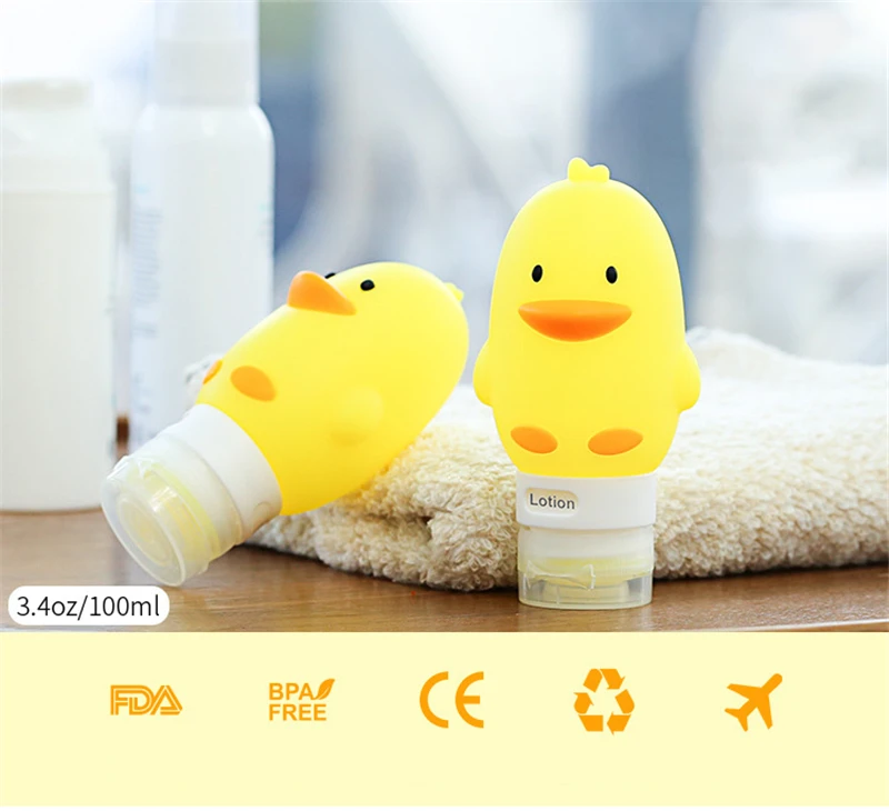 4pcs/set Leak Proof Refillable Portable Size Toiletry Containers for Shampoo Lotion Liquid Camp Vacation Accessory Cute Style | Дом и сад
