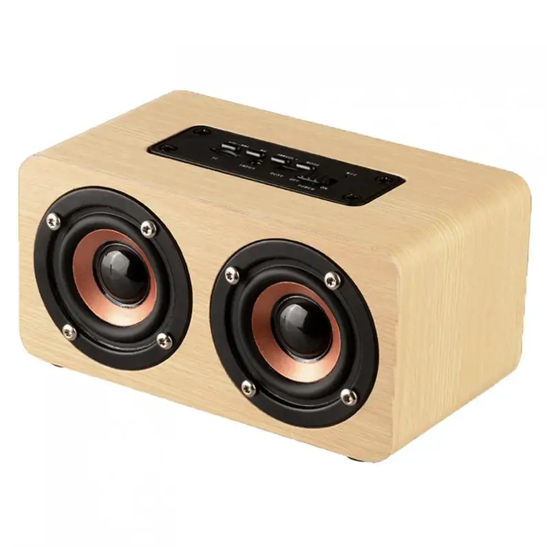 W5 52MM Double Horn Wooden 4.2 Bluetooth Speaker with AUX Audio Playback and Micro-USB Interface for Mobile Phone / PC | Электроника