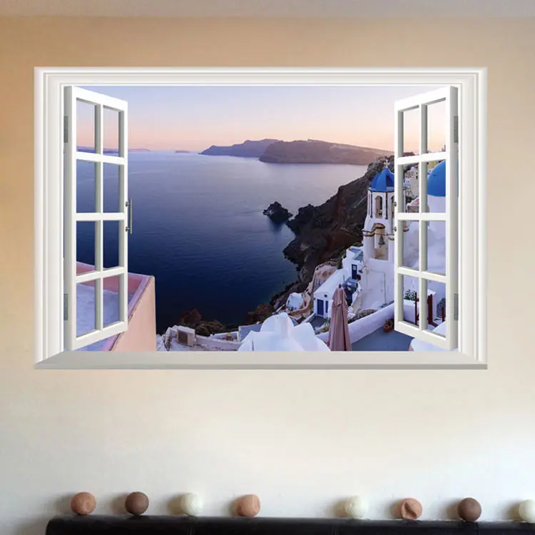 3D наклейка с красивым эркерным окном съемная домашний декор настенная Фреска