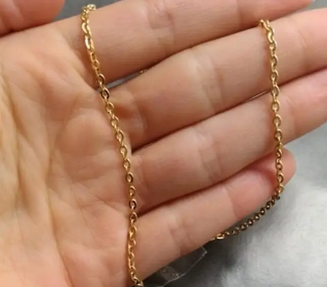 Розничная продажа 20 метров оптом сильная 2 мм тонкая звеньевая цепочка из