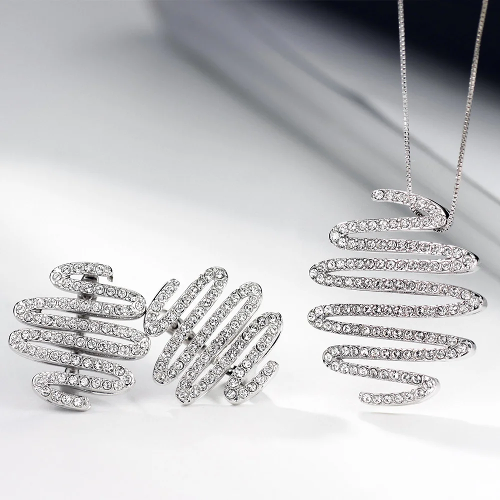 Neoglory модное ожерелье со стразами серьги ювелирный набор рождественский подарок