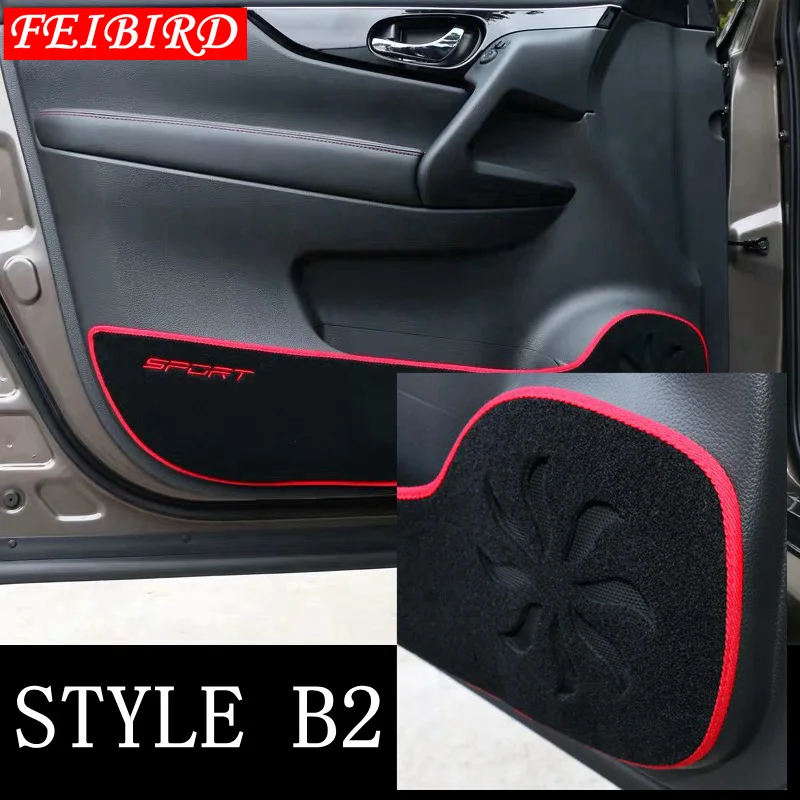 B2 Автомобильная Внутренняя дверь анти Kick Pad Коврик декоративная накладка/Внутренняя защита комплект Подходит для Nissan Qashqai J11 - Название цвета: B2