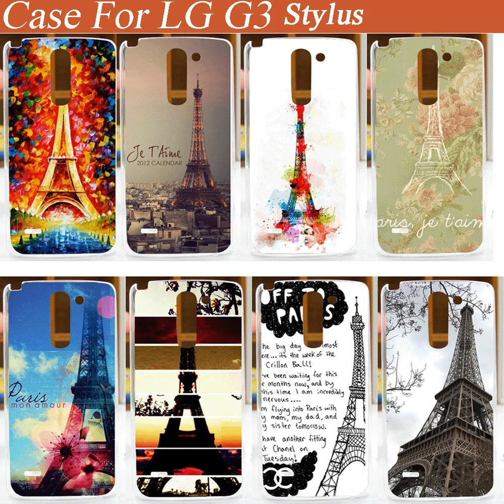 Чехол для LG G3 Stylus D690 жесткий чехол с рисунком Эйфелевой башни стилус бесплатная