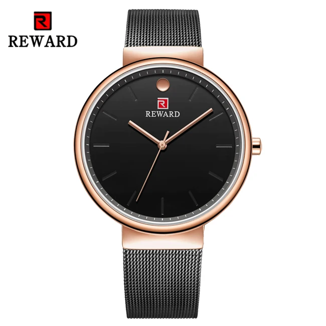Rose-Black Мужские часы Топ бренд класса люкс ультра-тонкие кварцевые часы мужские Reloj простые водонепроницаемые Серебряные наручные часы для мужчин Relogio Masculino - Цвет: Rose-Black