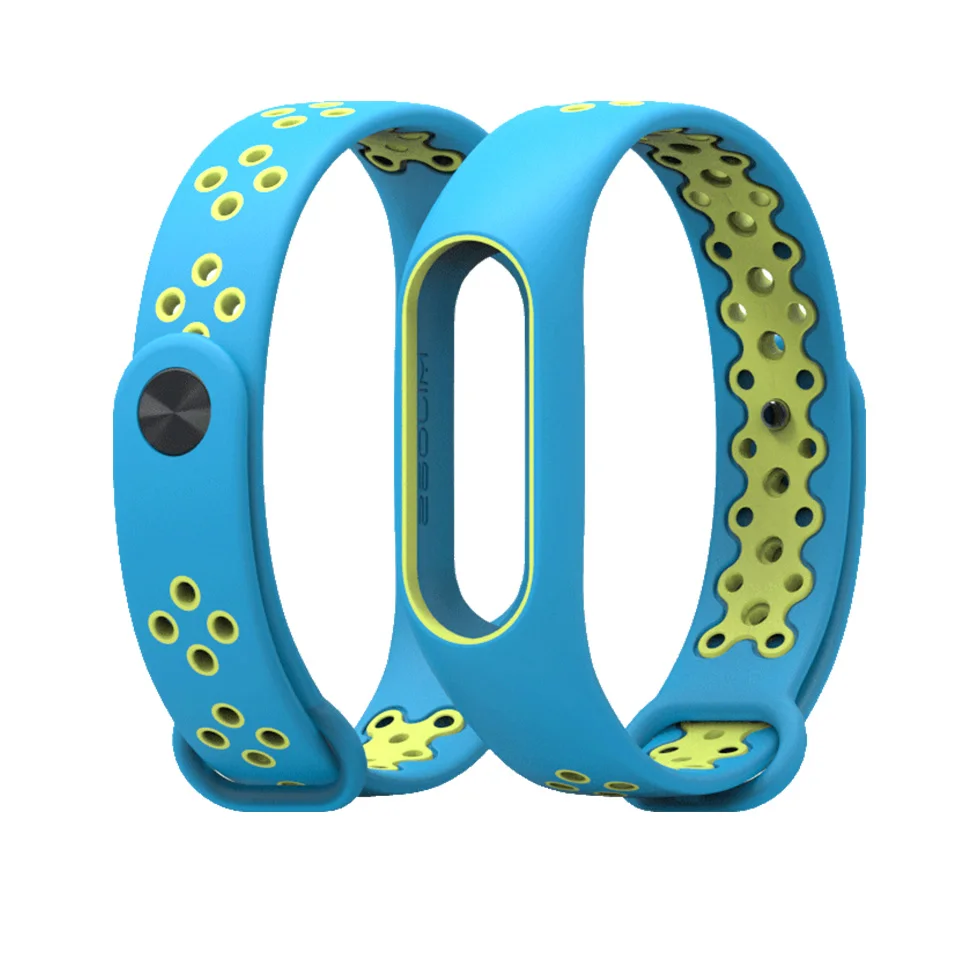Mi jobs mi Band 2 ремешок умные аксессуары для Xiaomi mi Band 2 спортивный силиконовый браслет Pulseira mi band 2 ремешок на запястье - Цвет: blue and green