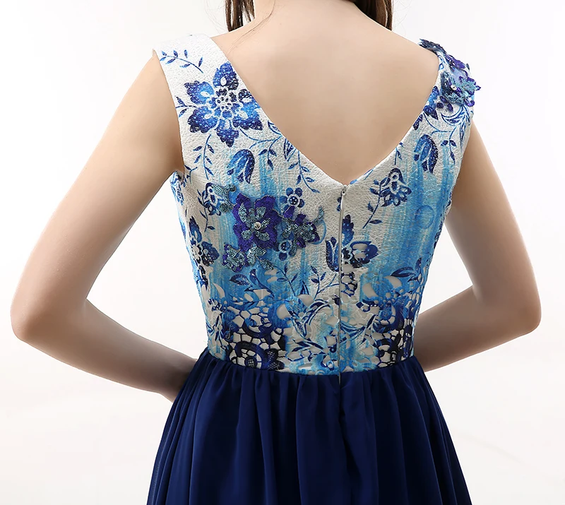 Длинные Вечерние Платья с цветочным принтом 2020 кружевное платье V образным