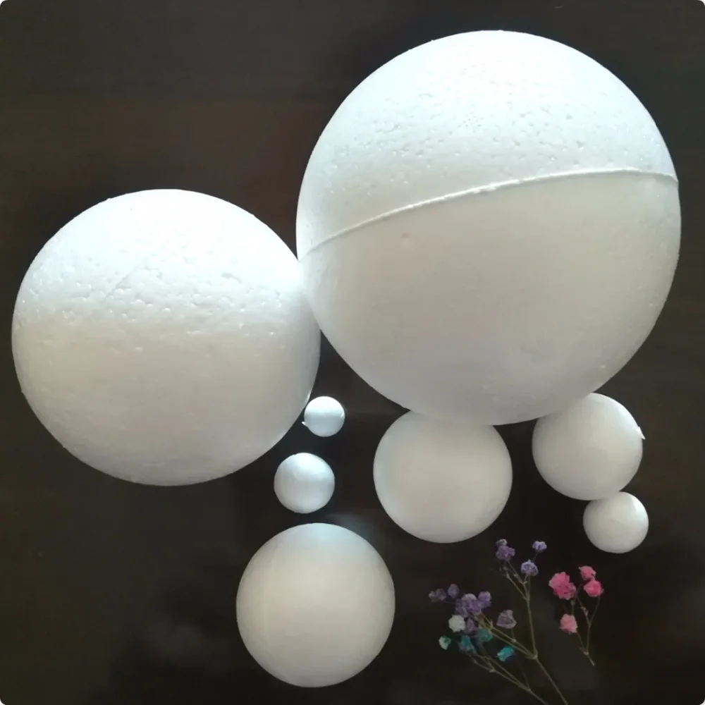 Фото 1/2/4/7/8/9/12/20/30cm Modelling White Polystyrene Styrofoam Foam Balls Craft Balls For DIY Christmas Party Decoration Supplies №2