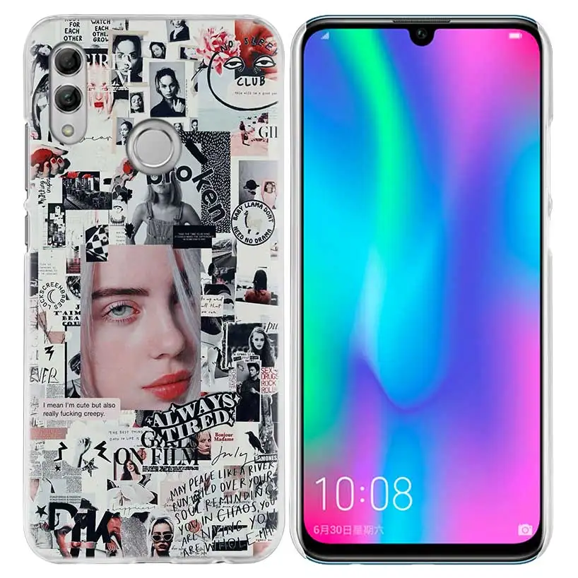 08 Чехол Billie Eilish Music Singer для Huawei Honor 8X Y9 9 10 Lite Play 8C 8S 8A Pro V20 20i 10i Y6 Y7 жесткий чехол для телефона из ПК - Цвет: 08