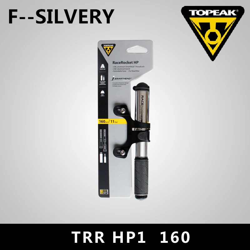 TOPEAK велосипедный насос Мини Портативный шин давление 160PSI рот красота метод Надувное горная дорога автомобиль TRR-HP1 HPX - Цвет: F TRR HP1 160 SILVER