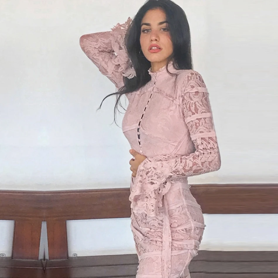 DressBird женские осень зима длинный рукав Утягивающее бодикон Платье Vestidos