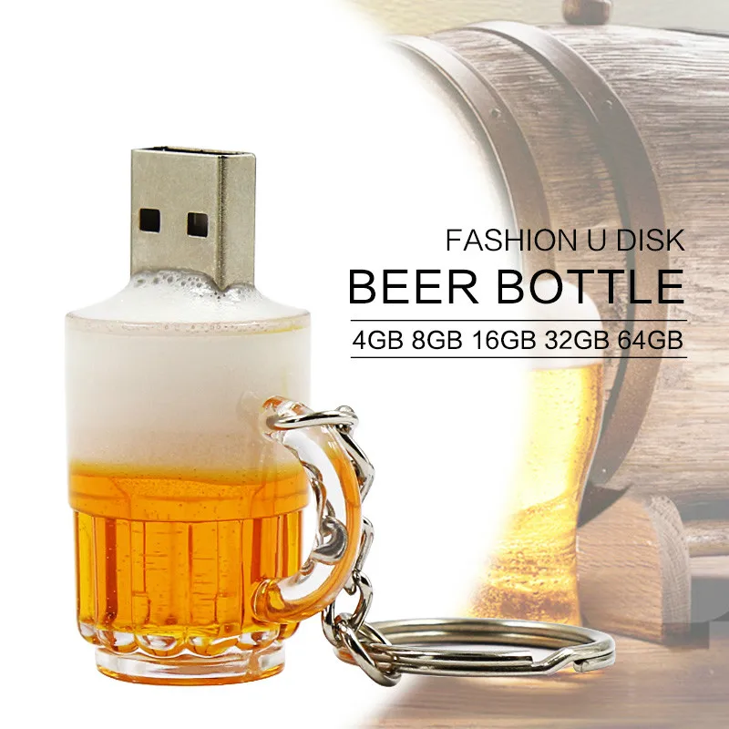 Wholesale Beer Cup USB Flash Drive 128GB 256GB 16GB 32GB 64GB Pendrive Waterproof Pen 2.0 Stick Memory | Компьютеры и офис