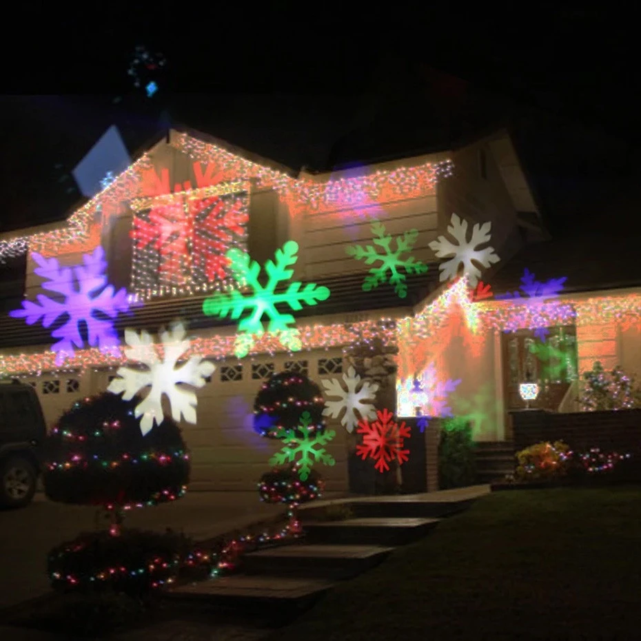 Инопланетянин Открытый Сад RGB Снежинка светодиодный движущийся снег проектор