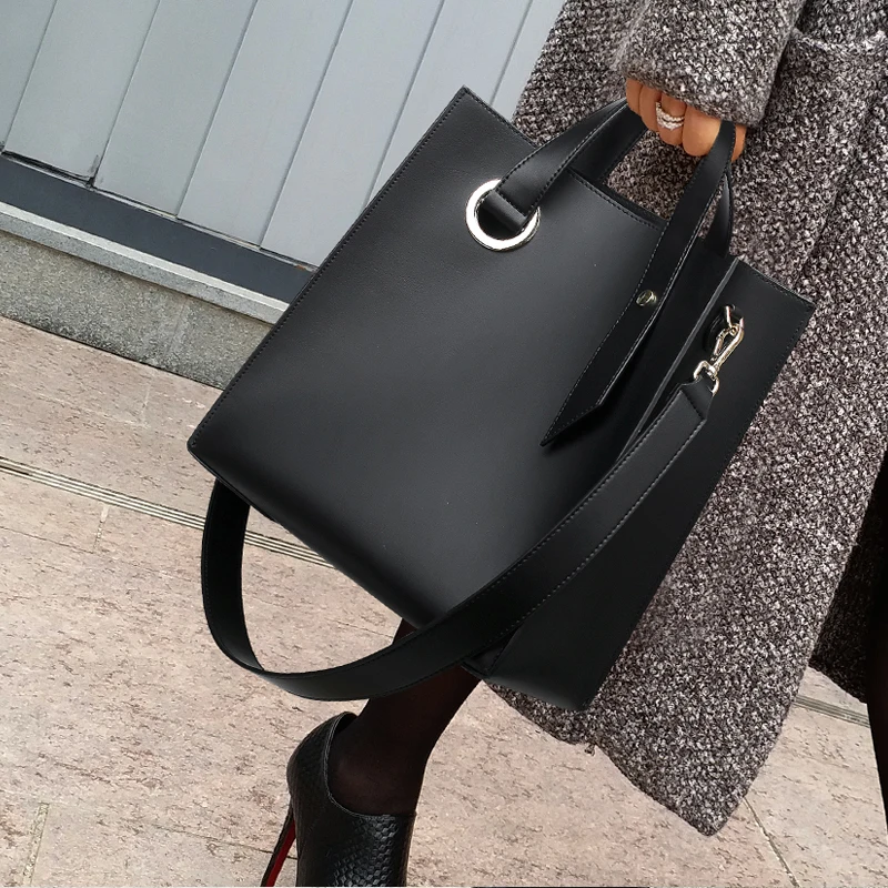 New Fashion Luxury Handbag Women Large Tote Bag Female Rectangle Shoulder Bags Lady Leather Messenger Shopping | Багаж и сумки