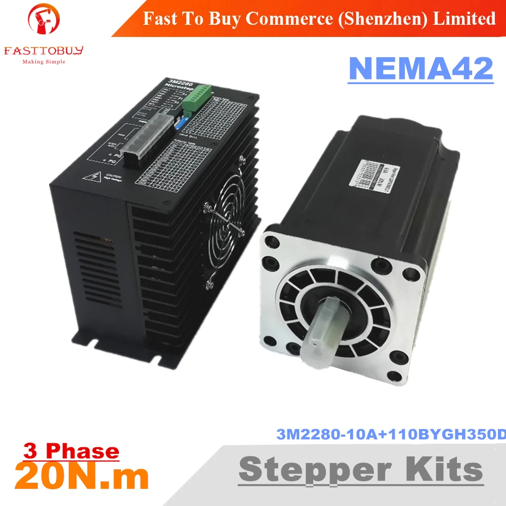 Комплект шагового двигателя Nema42 20N.m трехфазный Гибридный комплект 6 9a 110 мм NEMA42
