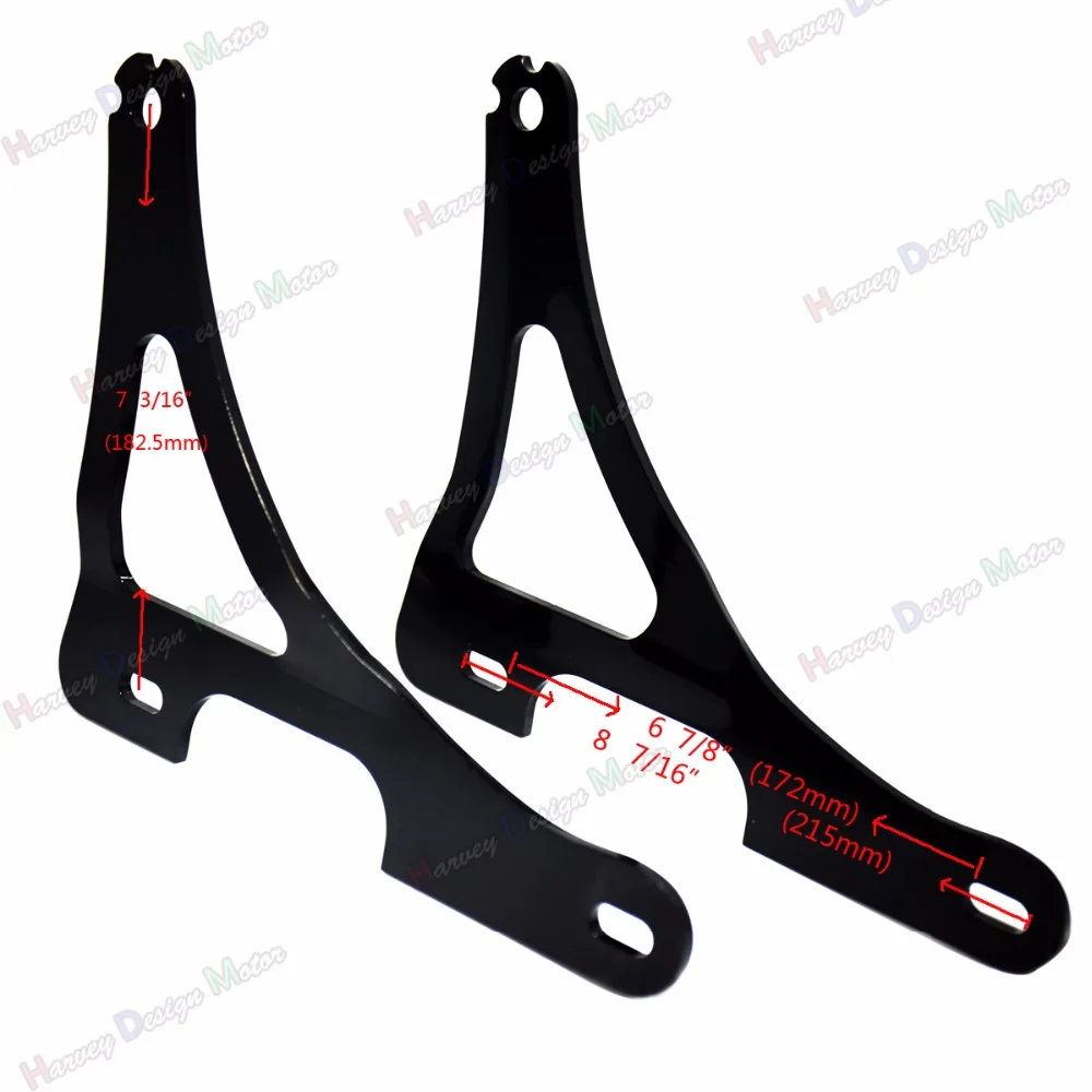 Блеск черный фиксированное Крепление и спинка пассажира водителя для Harley 2004 2018