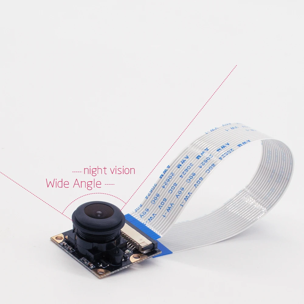 Raspberry Pi4B IR Camera Night Vision Focal Adjustable 5MP 1080P Fish Eye Wide Angle Module Compatible with All RPI Board | Электронные