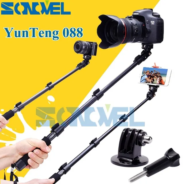Ручной селфи-монопод YunTeng 088 для Gopro монопод селфи штатив + держатель телефона iPhone