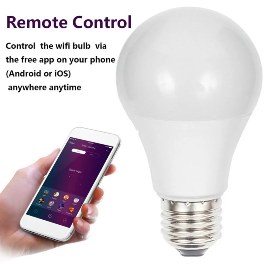 RGBW Smart светодио дный лампочки Wi Fi Remote Управление лампы освещения Цвет изменение