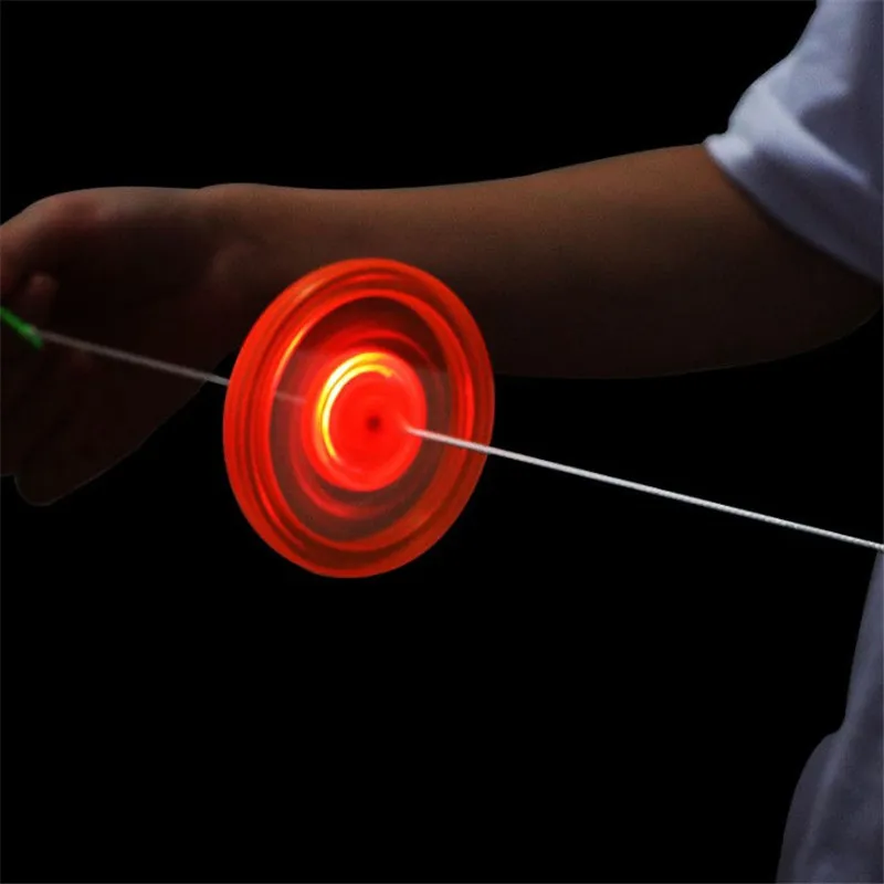 1 шт. детские пластиковые люминесцентные маховик светодиодный flash тянуть линии