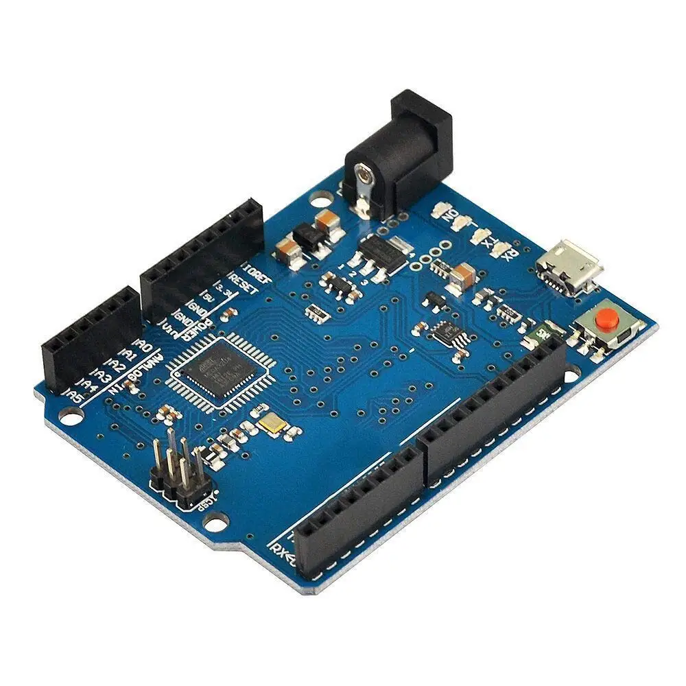 Макетная плата Leonardo R3 с микроконтроллером Atmega32u4 макетная USB-кабелем совместимая