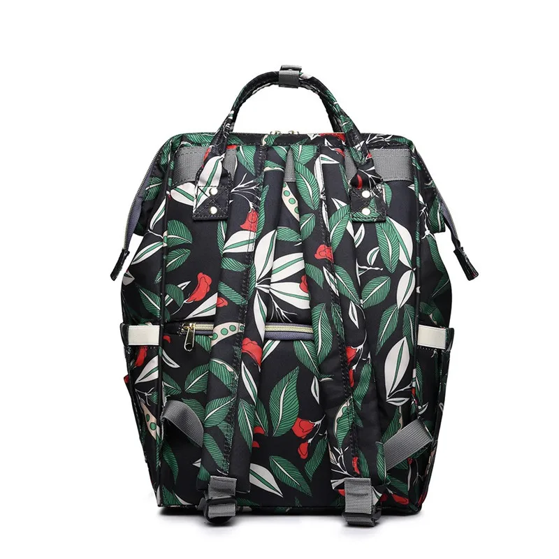 Black Leaf 30 цветов, модная сумка для подгузников, уход за ребенком, сумка для подгузников в полоску, сумка для подгузников, органайзер, водонепроницаемая сумка для мам - Цвет: Black Leaf