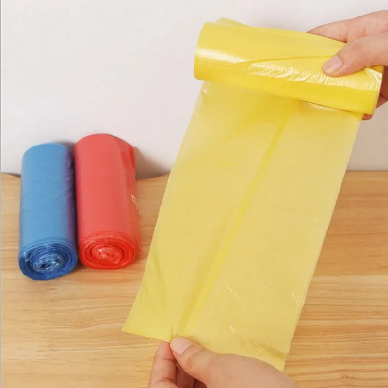 1 рулон желтых мусорных отходов мешки для очистки мусора пластиковый мусорный