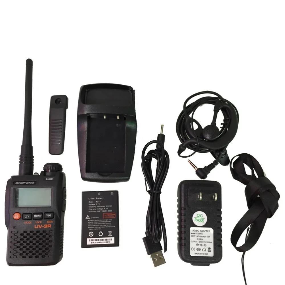 Baofeng UV 3R рация 10 км 2 Вт 99CH UHF VHF FM VOX Pofung walk talk двухдиапазонный двухсторонний