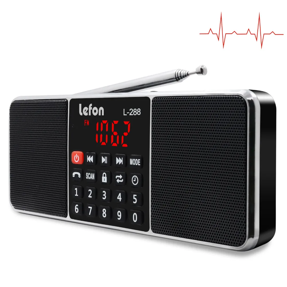 Black Lefon Портативный AM FM Радио стерео приемник Bluetooth беспроводной динамик поддержка TF SD карты USB диск AUX MP3 светодиодный дисплей громкой связи - Цвет: Black