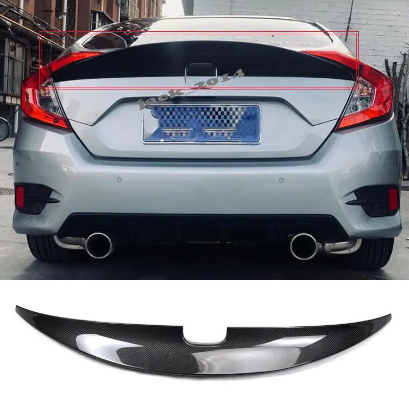 

FIT FOR HONDA CIVIC 10TH 2016 2017 2018 2019 REAL CARBON FIBER MCX DUCKBILL TRUNK SPOILER