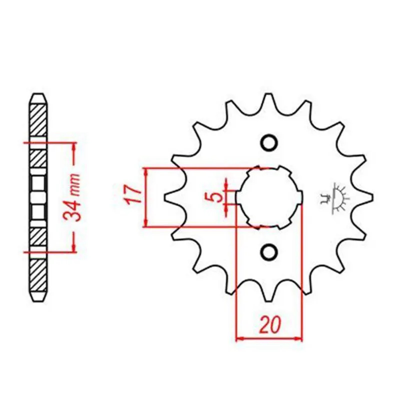 Передняя Звездочка мотоцикла 14 15 16 17 зуб для Honda CBF125 CBF150 CBF 125 150 | Автомобили и