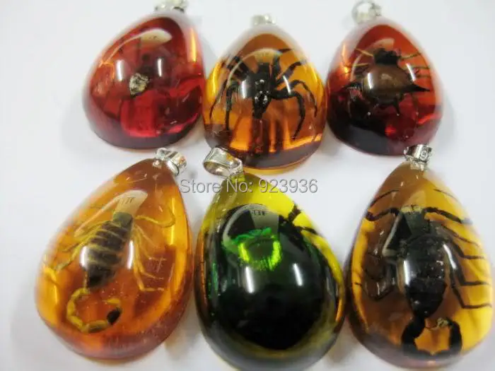 48 шт. настоящее насекомое паук и Зеленый Жук & Скорпион мини Dorp кулон|shipping prices|pendant