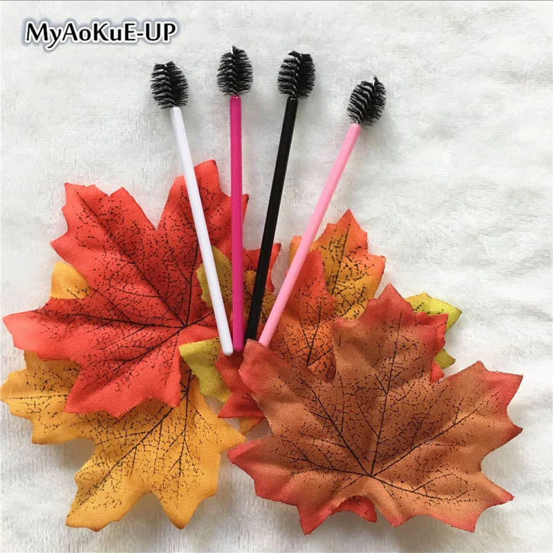 Mix Myaokue Up по одному Одноразовые щетка для ресниц 300 шт/короче спереди и длиннее сзади) косметические кисти аппликационная палочка Расширение микс 4 цвета кисти для макияжа, Лидер продаж - Handle Color: Mix