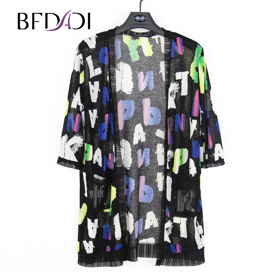 Bfdadi/женские летние солнце доказательство тонкий кардиган Модные Элегантные