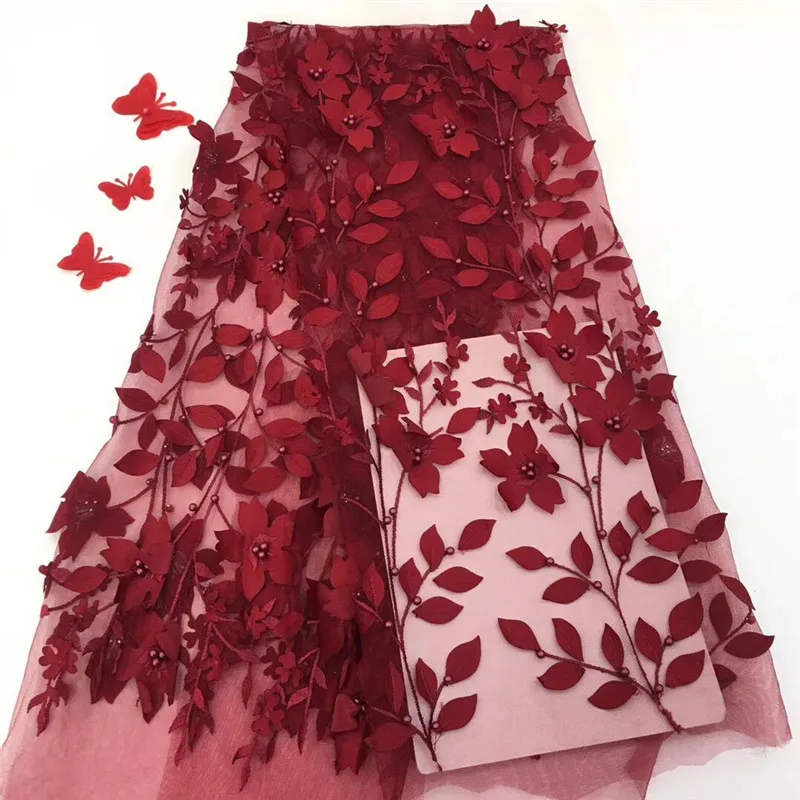 Кружевная ткань в нигерийском стиле Высококачественная кружевная 3d для невесты