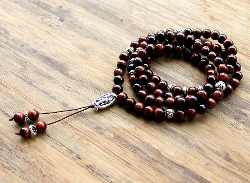 Неэластичные 8 мм 99 шт. каменные бусины в виде тигрового глаза буддистское