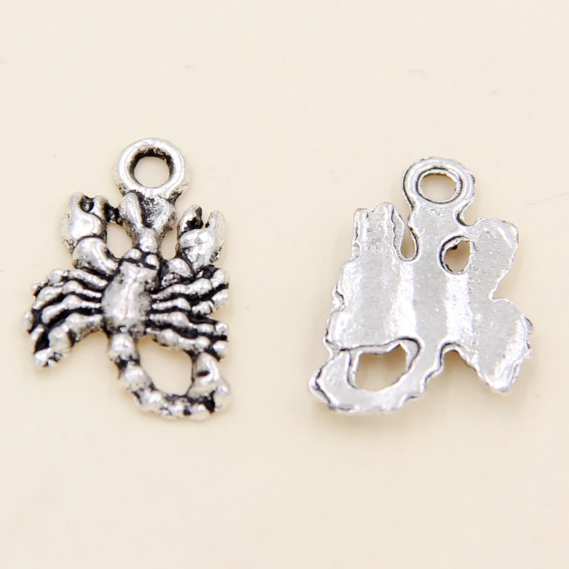 Оптовая продажа 80 шт тибетские серебряные животные скорпионы Подвески 11х16