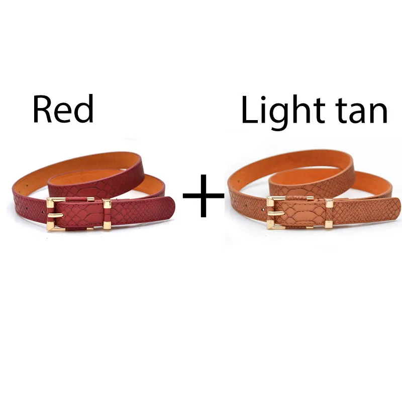 Red Light Tan Роскошные ремни, женские ремни, дизайнерские ремни для женщин, кожзам, женский ремень для джинсовых брюк, cinturon mujer kemer - Цвет: Red Light Tan