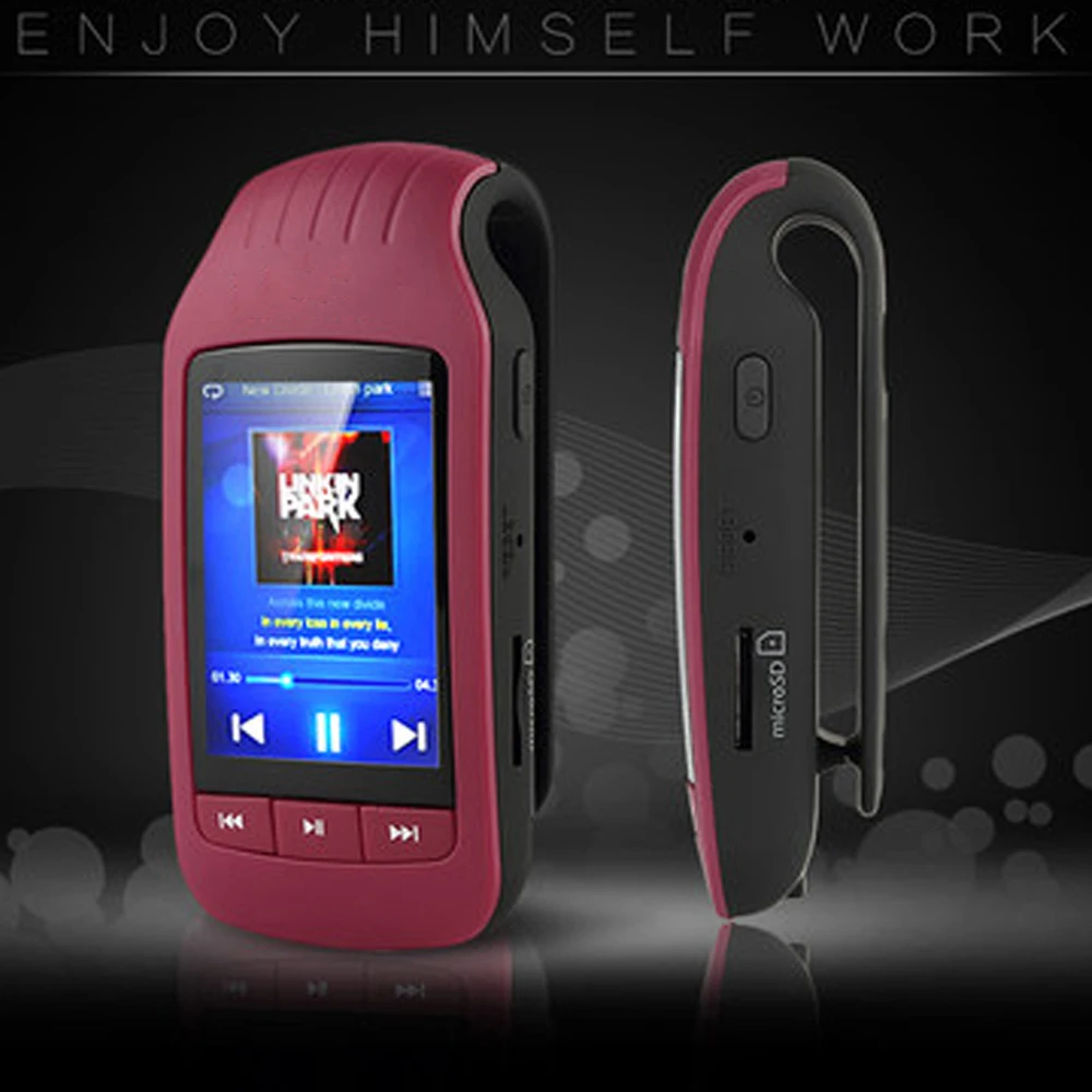 Портативный Bluetooth mp4 плеер с прищепкой 8 ГБ спортивный Pedo Meter FM Радио Видео