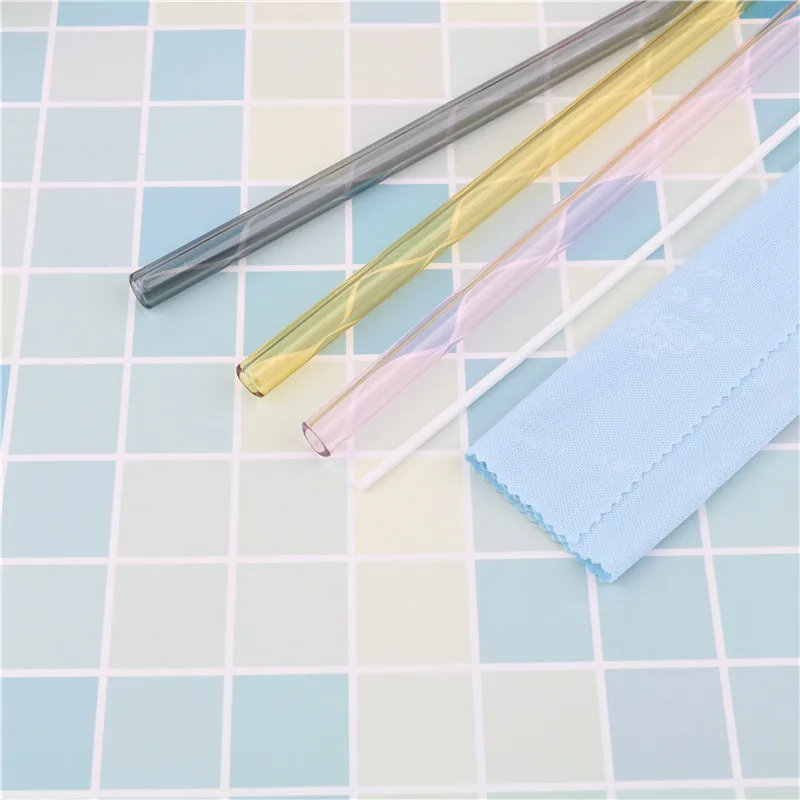 1 Набор многоразовые Красочные Стеклянные питьевые соломинки для напитков с