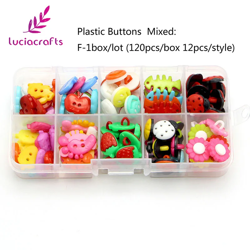 style F Lucia crafts 16-29 мм произвольно смешанные Мультяшные деревянные пластиковые пуговицы одежда DIY шитье, скрапбукинг, аксессуары E0227 - Цвет: style F