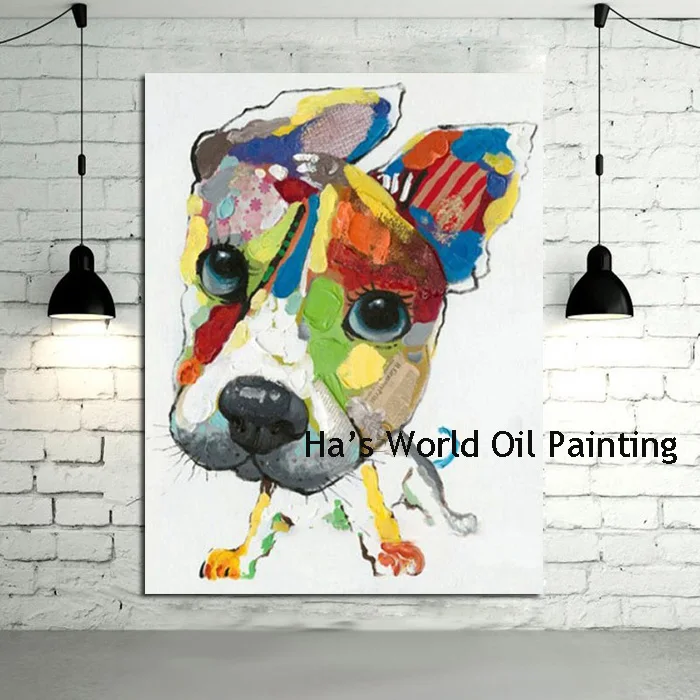 

Картины на холсте, абстрактные картины маслом собаки, декор квардрос, настенное искусство, декор для гостиной, Картина на холсте