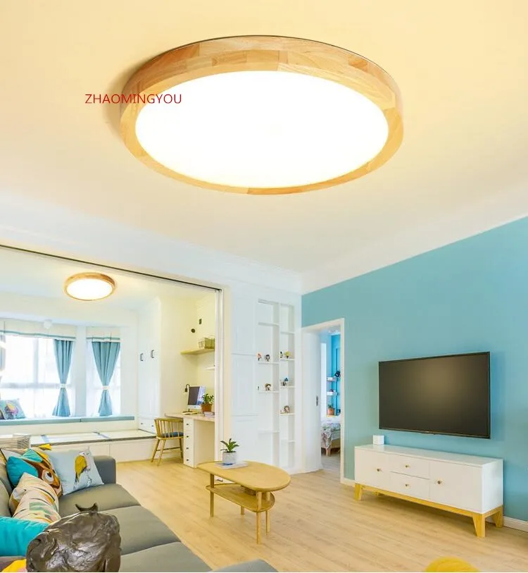 Ультратонкий потолочный светодиодный светильник 7 см деревянный Рабочий для