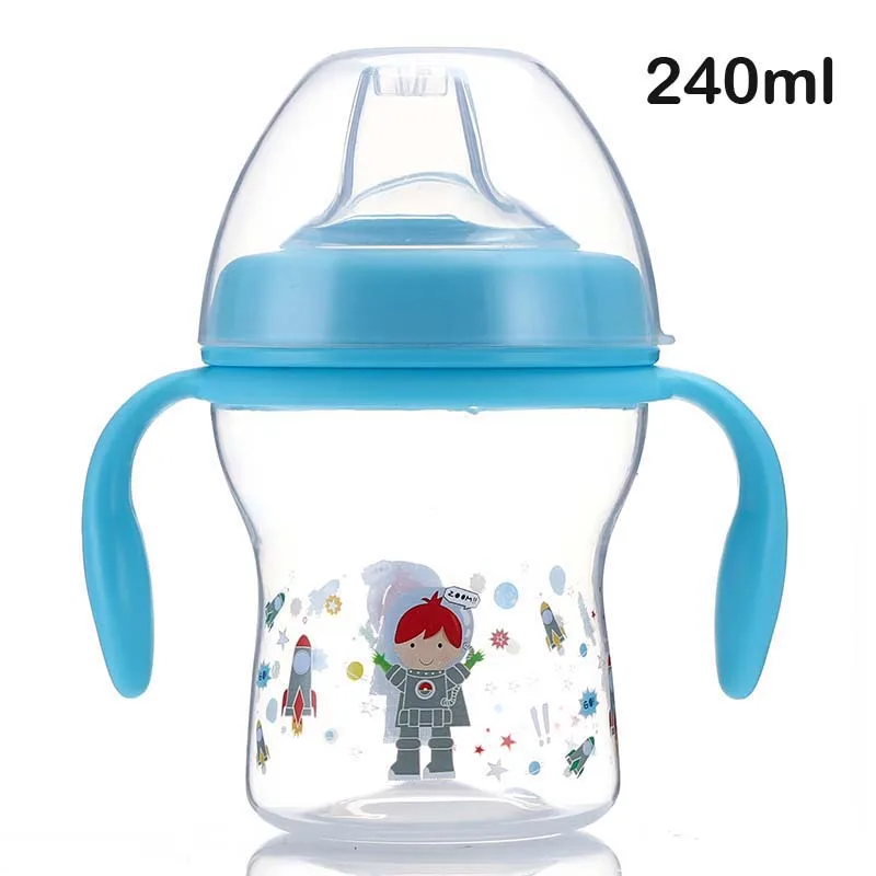Blue Boy 280 мл детская чашка для кормления, детская чашка для воды, молока, мягкий рот, утконос, непроливайка, детские бутылочки для кормления - Цвет: Blue Boy