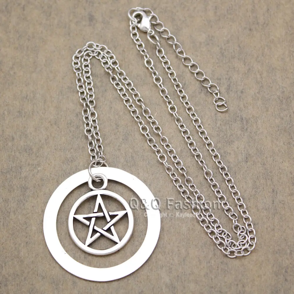 Посеребренная пентаграмма ловушка для ловушек супернатуральный кулон цепочка