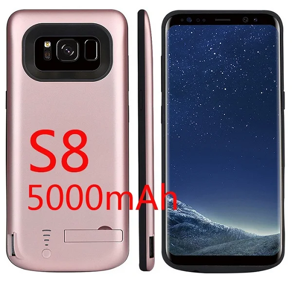 S8 Rose Gold 5000 мАч/6500 мАч зарядное устройство чехол для Samsung Galaxy S8 Зарядка телефона крышка питания для Samsung S8 Plus резервного копирования батарея Чехол - Цвет: S8 Rose Gold