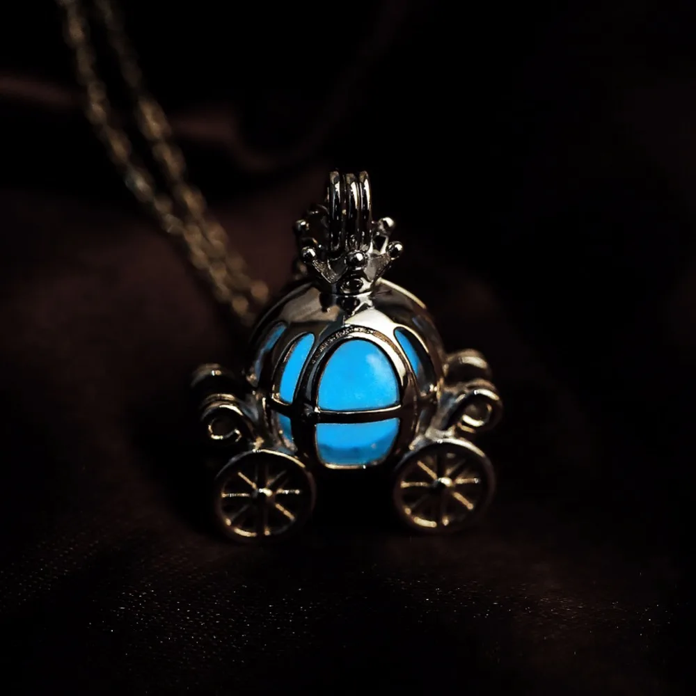 925 стерлингового серебра Светящиеся Тыквы каретки Подвески и Ожерелья для мужчин