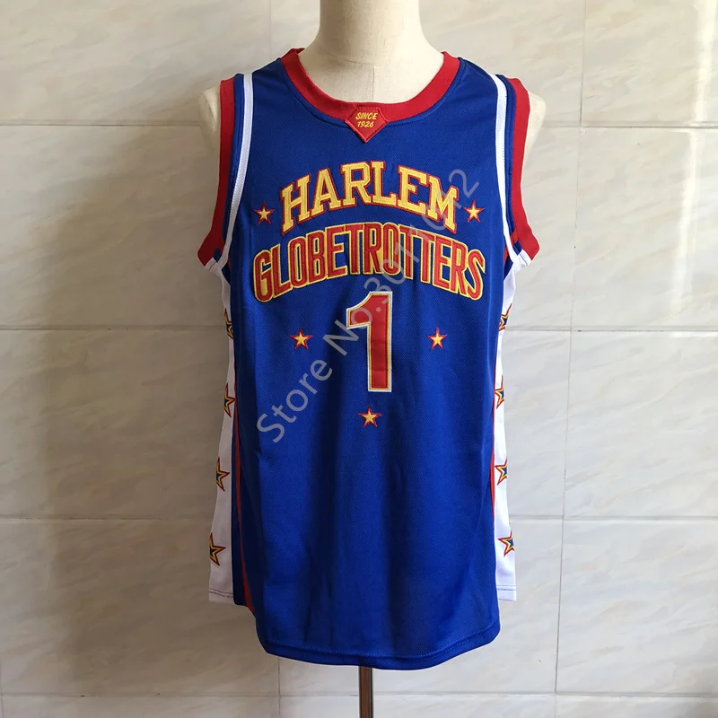 #1 Кевин Харт Harlem Globetrotters Ретро Баскетбол Джерси мужские сшитые на заказ любой